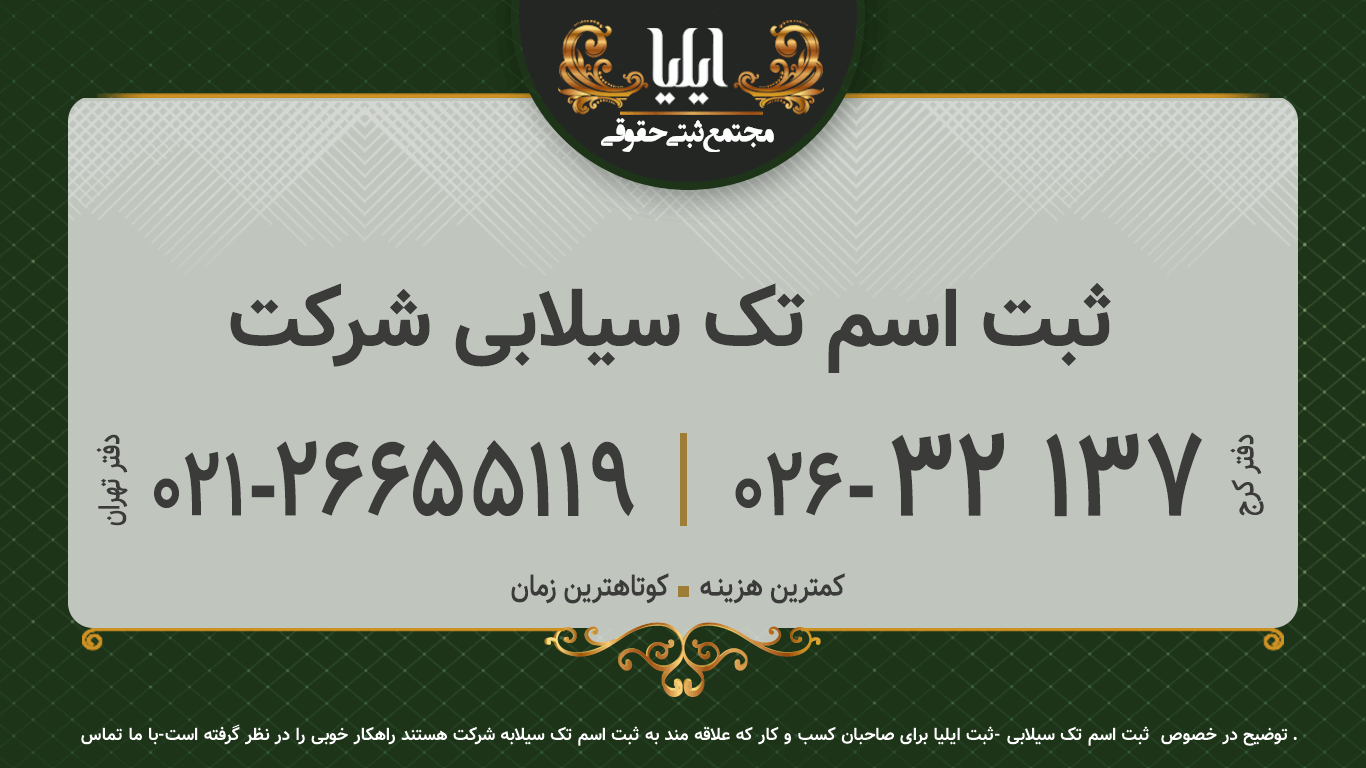 ثبت اسم تک سیلابی شرکت