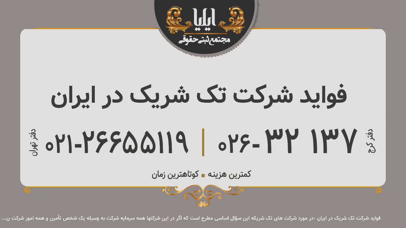 فواید شرکت تک شریک در ایران